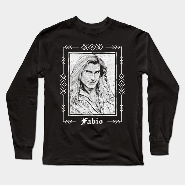 Fabio // 80s Style Punksthetic Design Long Sleeve T-Shirt by DankFutura